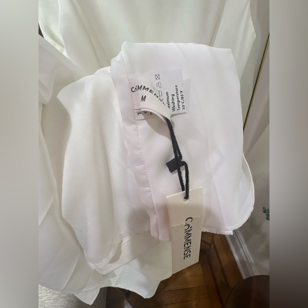 NWT Commense dress Elegant White Sleeveless Pleated Midi Dress - Picture 4 of 7